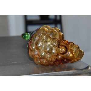 Elegant Amber Blown Glass, Grape Bunches, Vintage Charm for Your Space